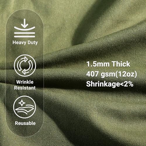 12oz Heavy Duty Cotton Canvas Fabric, Thickend Cotton Duck Cloth, 5 Yard - color: Green, size: 5 Yards Pre-cut