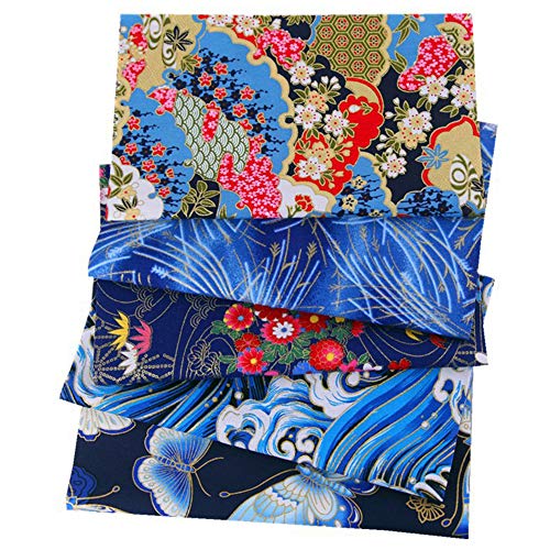 30pcs 8"x10"(20cm x 25cm) Blue Cotton Craft Fabric Bundle Squares Patchwork - color: Blue