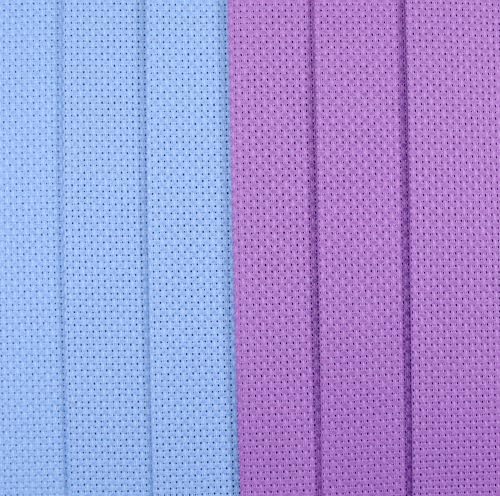 KCS 6 pc of 12" x 18"(30cmx45cm) 14CT Counted Cotton Aida Cloth Cross Stitch Fabric (Lavender+Light Blue) - color: Lavender+light Blue