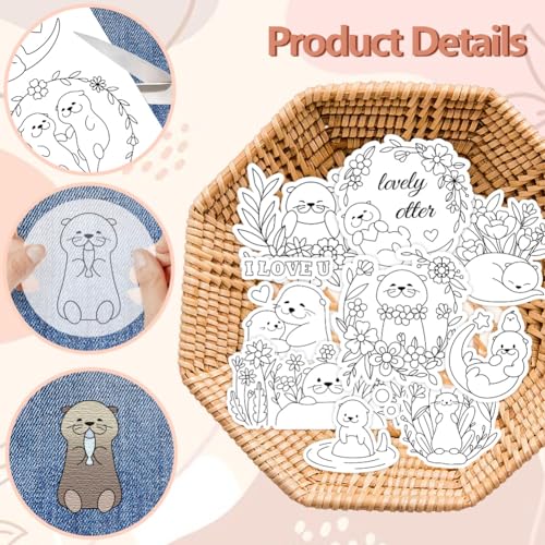 Peacoblue River Animals Stick and Stitch Embroidery Patterns, Water Soluble - color: River Animals