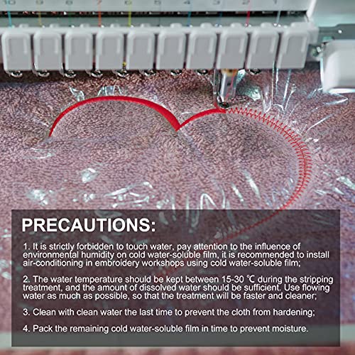 Outus 100 Sheets 8 x 8 Inch Water Soluble Stabilizer for Embroidery - size: 8 x 8 Inch/ 20 x 20 cm