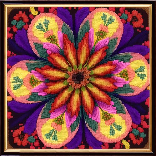 Redxing Stamped Cross Stitch Kits Embroidery kit for Beginners Adults Full Range of Embroidery Patterns Starter Kits DIY Printed Cross Stitch Kits Needlepoint Kits 11CT-Magic Datura 17.7x17.7 inch - color: Style 04