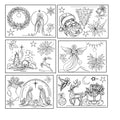 Water Soluble Embroidery Patterns Stabilizers, Stick and Stitch Embroidery Transfers Paper Tear Away Embroidery Stabilizer with Wildflower Patterns for Embroidery, Fun Designs (Botanical_A) - color: Nativity and Angels (3)
