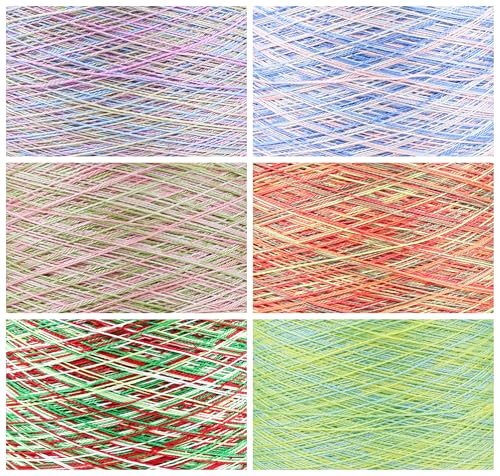 KCS 162 Yards(150 Meters) Mercerized Pearl Cotton Crochet Needlepoint Thread,Size 5,6 skeins,Color Variegated 01 - color: 6 Color variegated 01, size: 6 skeins