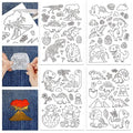 GLOBLELAND 4 Sheets Dinosaur Water Soluble Embroidery Pattern 8.3×11.7 inch - color: Dinosaur