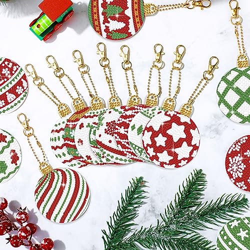 Yuxung 15 Pcs Christmas Diamond Art DIY Keychain Hanging Ornament, Classic - color: Classic