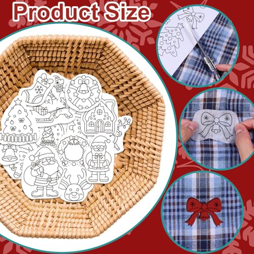 GLOBLELAND 4 Sheets Christmas Santa Water Soluble Embroidery Pattern - color: Christmas Santa