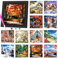 Trandraft 13 Pcs Seasonal Scenery Small Diamond Art Kits for Adults Craft - style: Seasonal Scenery