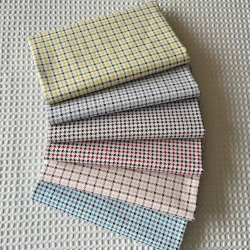 10x10 Inch Houndstooth Cotton Fabric Squares - 42 Pcs 10 Inch Pre-Cut Pattern Bundle for Premium Quilting and DIY Crafts - color: Gingham, size: 10 inch x 10 inch