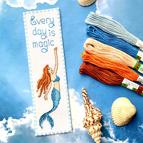 Povitrulya Counted Cross Stitch Bookmark Kit 'Mermaid - Every Day is Magic' for Hand Embroidery - color: Every Day is Magic