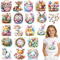 Dazaoratix Baby Easter Iron on Transfers - 20 Sheets Cute Bunny Eggs DTF Ready to Press Onesie Decorating Kit Decals Animal Heat Patches Vinyl Stickers for T Shirts Bibs Bodysuit Clothing DIY Crafts - style: Baby Easter Day