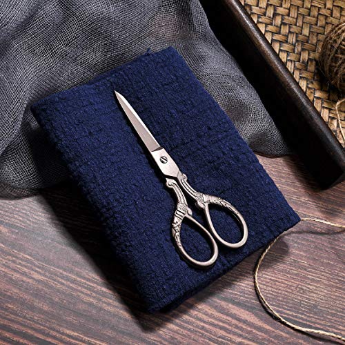 5inch Vintage Style Scissors Titanium Plating Stainless Steel Antique Shears for Craft Embroidery Crochet Needle Point Knitting Project