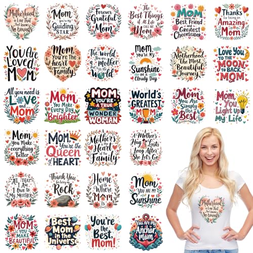 Mother’s Day DTF Transfers Ready to Press, Iron on Decals for T-Shirts - color: Mom644