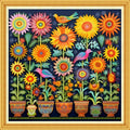 Foxhool Stamped Cross Stitch Kits,11CT Printed Cross Stitch Pattern Full Embroidery Kits for Beginner Needlepoint Kits-Magic Flower Bonsai 18x18 inch - color: Craftpatterns19