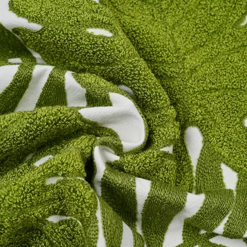 Green Monstera Leaf Tropical Leaves Embroidered Throw Pillow Cover, Floral Decor Plant Cushion Covers for Farmhouse Couch Living Room Sofa Bedroom Chair Office Shop 18 x 18 Inches - color: Green