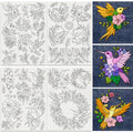 23Pcs Floral Hummingbird Water Soluble Hand Sewing Stabilizers - style: Hummingbird