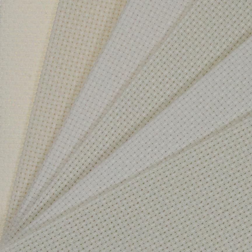KCS 6 pc of 12" x 18"(30cmx45cm) 14CT Counted Cotton Aida Cloth Cross Stitch Fabric (Antique White+Cream) - color: Antique White+cream