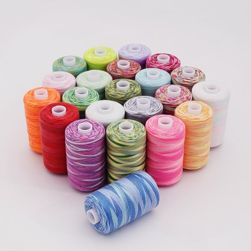 5Pcs Multicolor Thread Set, 5 Spools Polyester Embroidery Sewing Thread