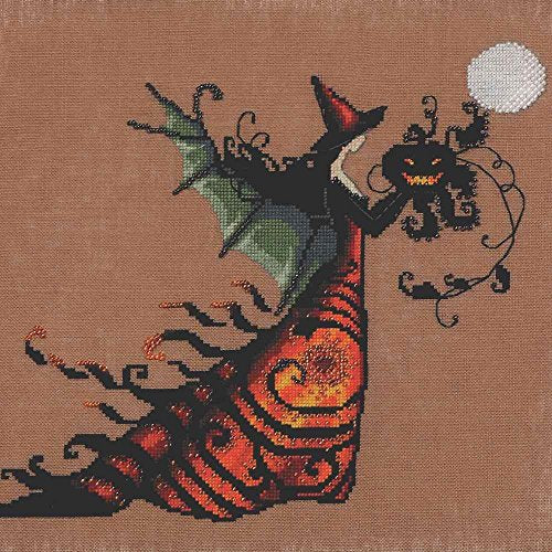 Mirabilia Electra LINEN Kit Beaded Counted Cross Stitch by Nora Corbett Designs NC219 Bewitching Pixies (Bundle: Chart, Fabric, Beads)