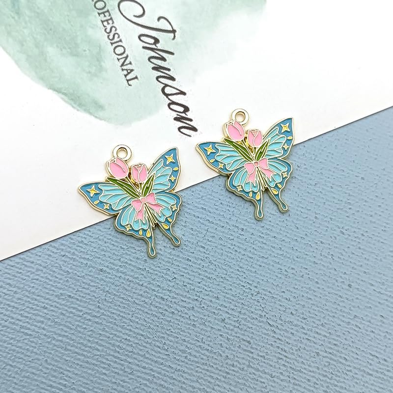 MAGNEECH 2pcs Pink Blue Butterfly-Themed Needle Minder Magnet，Magnetic Needle Minders for Cross Stitch and Embroidery - Keep Your Needles Secure