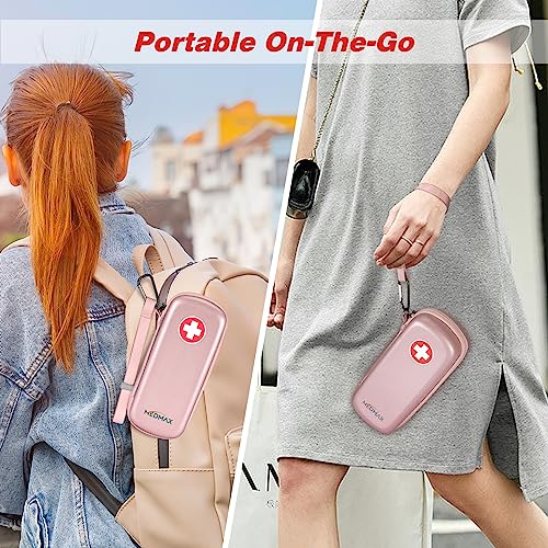 MEDMAX Epipen Medical Carrying Case Hard Shell EVA Travel Organizer Bag - color: Rose Gold