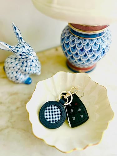 Plaid Circle Key Fob Needlepoint Kit - Happy Stitching All-in-One, Self-Finishing Needlepoint Kit