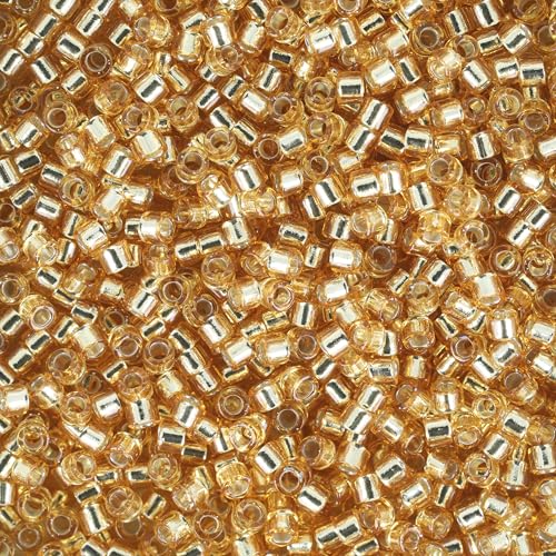 Miyuki Delica Seed Beads - color: DB0042 - Silver-Lined Gold