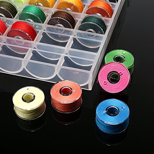 BetyBedy 36Pcs Pre-Wound Sewing Bobbins with Case, Standard Assorted Colors
