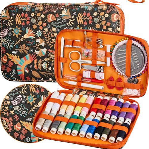 130 PCS Printing Travel Sewing Kit with Sewing Supplies Accessory - color: 130PCS-FH