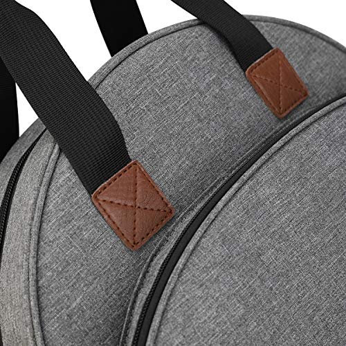 Shinyzone Cross Stitch Storage Tote, Embroidery Projects Bag with Zipper Pockets Organiser for Hoops, Charts and Threads - color: Grey