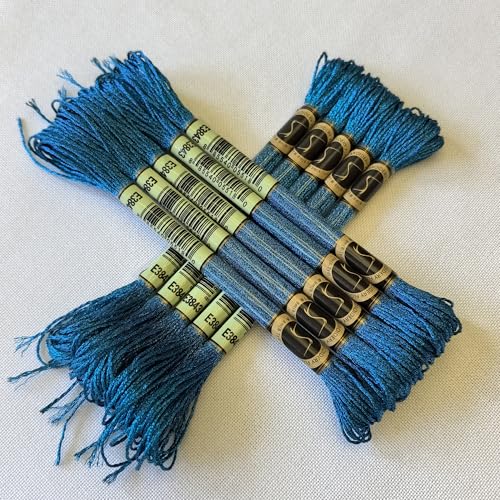 8 Meters 12 Strands Metallic Embroidery Floss Cross Stitch Needlework Thread, Metallic Electric Blue, 10 Skeins - color: Metallic Electric Blue