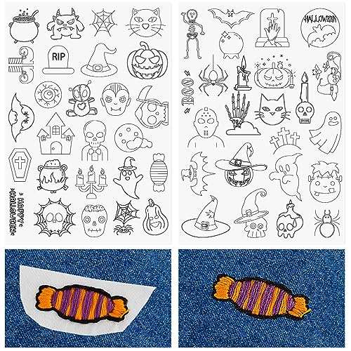 Lewtemi 50 Pcs Halloween Water Soluble Hand Sewing Stabilizers - color: Ghost