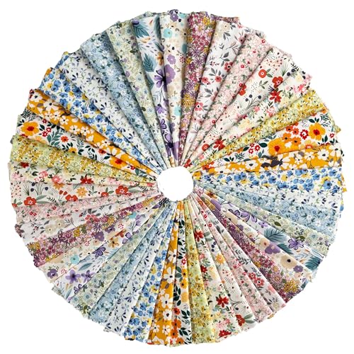42-10" Quilting Cotton Fabric Bundles Printed Floral Craft Fabric Precut 100% Cotton Layer Cake Fabrics Quilting Squares for Any DIY Sewing Crafts(Fresh Style) - color: Color-2