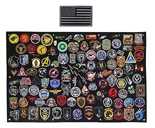 Antrix 47x30 Tactical Moral Patch Holder Panel Wall Display Board Hang Display Poster Frame Hang to Wall Board Panel for Showing Hook and Loop Emblems - size: 47x30 inch