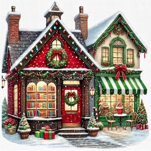 askkqtx Christmas Stamped Cross Stitch Kits for Adults 14x14 Inch - color: XJ011