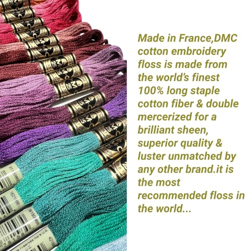 DMC Embroidery Floss Anniversary Pack,36 Colors Bundle with Needles Size 18