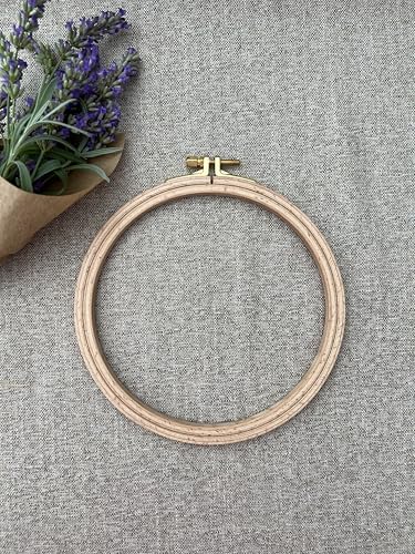Nurge 3 Pcs 5 Inch Premium Beech Wood Gold Clasp Embroidery Hoop 8mm Thickness (130mm = 5.11" ~ Approx 5") (100-2 * 3pcs) - style: 3 Pcs * 5"