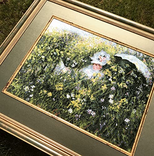 RIOLIS 1850 in the Meadow After C. Monet's Painting Cross Stitch Kit