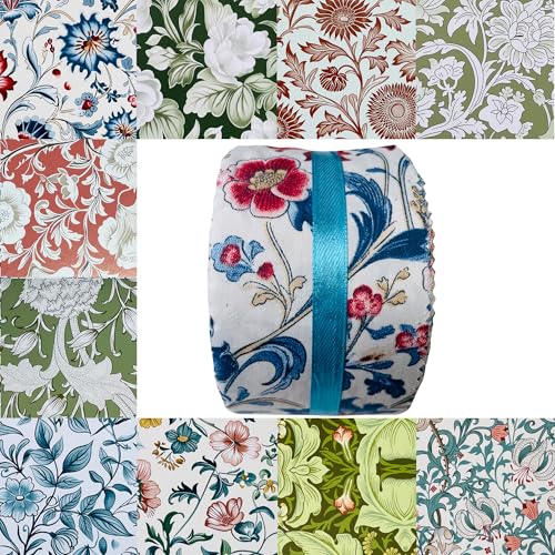 100% Cotton Jelly Roll Fabric Strips for Quilting and Sewing-Morris A - color: Morris a