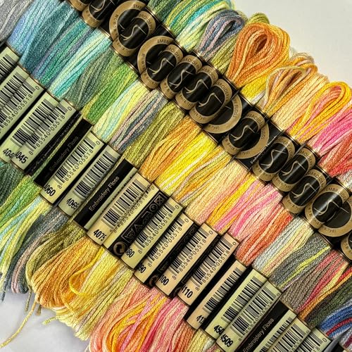 26 Gorgeous Color Variations Floss Variegated Cross Stitch Threads, Set B - color: Set B - 26 Colors