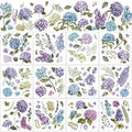 BBTO 12 Sheets Rub on Transfers for Crafts Wood Furniture DIY, 5.5" x 5.7" - style: Hydrangea
