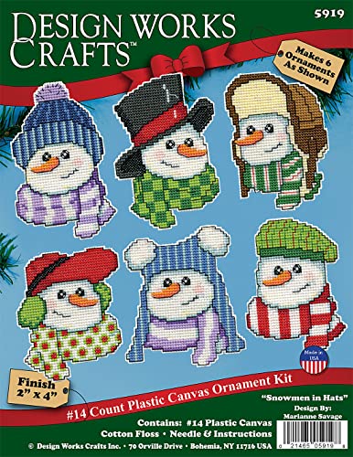Design Works Crafts Snowmen in Hats Counted Cross Stitch Ornament Kit