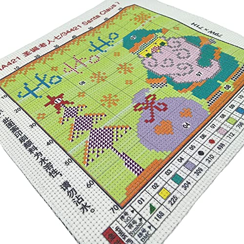 Howie's Needlepoint Cross Stitch Kits, 11CT Pre-Printed Pattern Needlepoint Kits, Full Range of Stamped Starter Kits (Santa Claus 7, 9.4 x 8.7 Inch) - color: Santa Claus 7