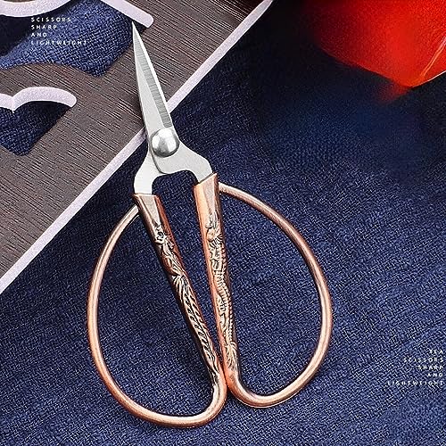 3.3-inch Small Sewing Embroidery Scissors, Stainless Steel Little Scissors Sharp Tip Detail Shears for Sewing Crafting, Art Work, Cross Stitch Cutting, Handcraft, Needlework DIY Tools Bronze - color: Bronze