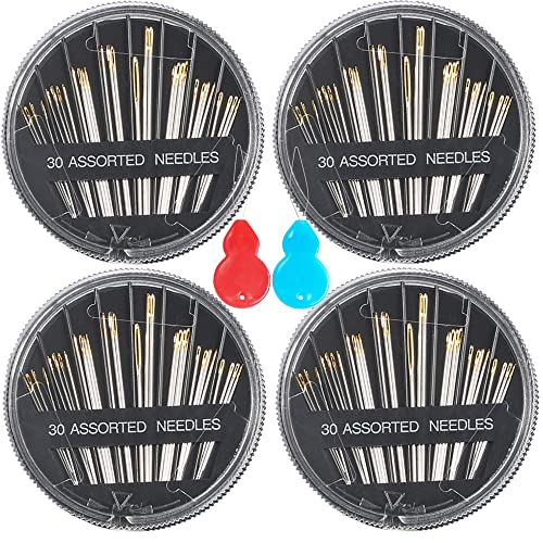 Eketirry Premium Hand Sewing Needles，30-Count Assorted Needles for Sewing Repair, 6 Different Sizes Sewing Needles with 2 Threaders (Black,1) - style: Black