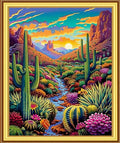 Foxnyart Stamped Cross Stitch Kits Full Range of Embroidery Needlework Starter Kits for Beginners Adults 11CT Embroidery Patterns Art Crafts DIY Needlepoint Kit-Succulent Plant Scenery 16x20 inchs - color: DIYcolor03