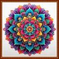 Funart Stamped Cross Stitch Kits for Beginners Full Range of Cross Stitching Preprinted Embroidery Kits for Adults, 11CT Embroidery Pattern Needlepoint Kits-Magic Mandala 18x18 inch - color: ColorArt49