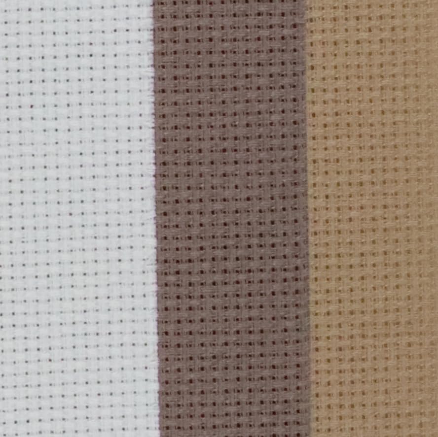 KCS 3 pc of 15" x 18"(38cmx45cm) 14 Count Cross Stitch Cotton Aida Cloth Needlework Rolled Fabric Box,14CT,Antique White +Coffee+Khaki - color: Antique White +Coffee+khaki, size: 14CT