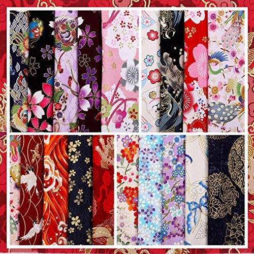 Tudomro 30 Pcs 8" x 10" Japanese Fabric Bundle Cotton Quilting, Retro Style - color: Retro Style