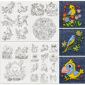 24Pcs Flower and Bird Water Soluble Hand Sewing Stabilizers - style: Flowers and Birds